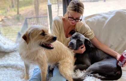 foster dogs and their foster mom