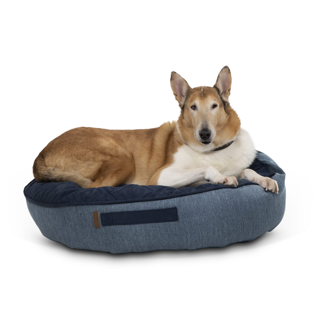 Bella Blue Large Polyfill Round Cloud Dog Bed Bark & Slumber